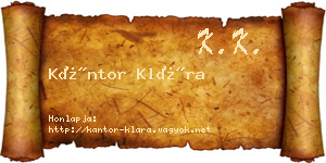 Kántor Klára névjegykártya